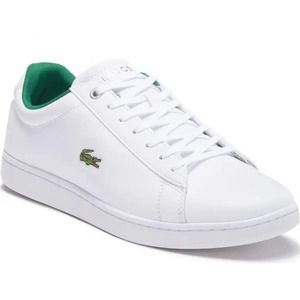 Lacoste Hydez Leather Lace Up Casual Sneaker White Size 13